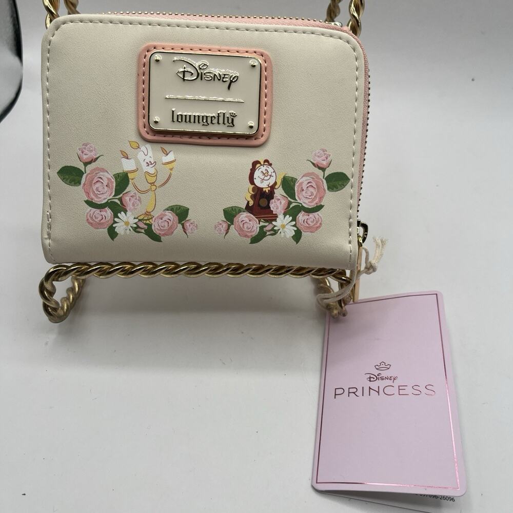 Loungefly Disney Beauty and the Beast Belle Small Zip Around Wallet Beige NWT - Picture 11 of 16